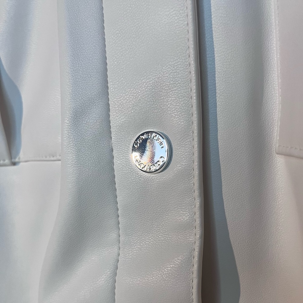 🌹Calvin Klein Tie Waist Belted Faux-leather Jacket - Picture 6 of 14